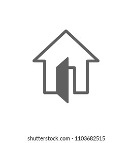 House with open door icon vector in trendy flat style isolated on white background