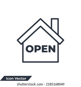 House open icon logo vector illustration. house symbol template for graphic and web design collection