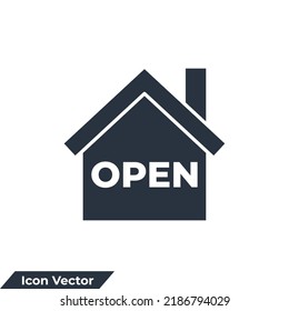 House open icon logo vector illustration. house symbol template for graphic and web design collection