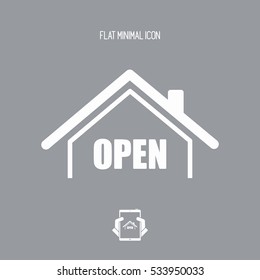 House Open - Vector Web Icon