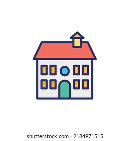 House outline with fill color vector icon 

