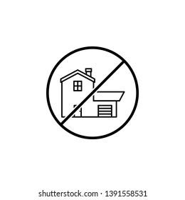 House outline icon. Simple thin line, outline vector of ban, prohibition, forbid icons for UI and UX, website or mobile application