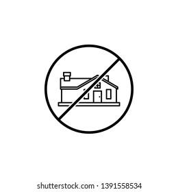 House outline icon. Simple thin line, outline vector of ban, prohibition, forbid icons for UI and UX, website or mobile application