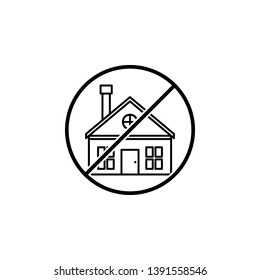 House outline icon. Simple thin line, outline vector of ban, prohibition, forbid icons for UI and UX, website or mobile application