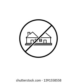 House outline icon. Simple thin line, outline vector of ban, prohibition, forbid icons for UI and UX, website or mobile application