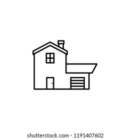 House outline icon. Simple outline vector of building for UI and UX, website or mobile application