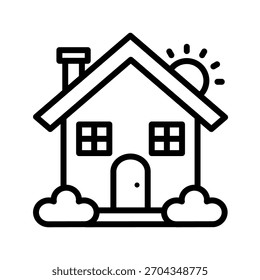 Ilustración vectorial de icono de contorno de casa