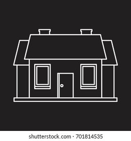 House outline icon vector illustration for design and web isolated on black background. House vector object for label, logo and advertising
