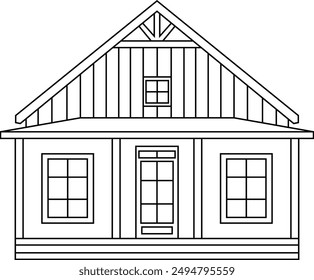 house outline and line art illustrations for coloring book. These vector designs feature clean, minimalist lines, perfect for architectural projects, graphic designs, and digital art. 