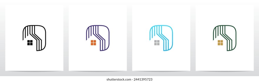 House Outline Negative Space On Letter Initial Logo Design O