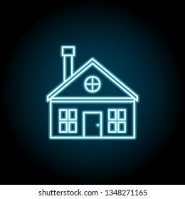 House outline neon glow icon. Simple thin line, outline vector of Buildings icons for UI and UX, website or mobile application