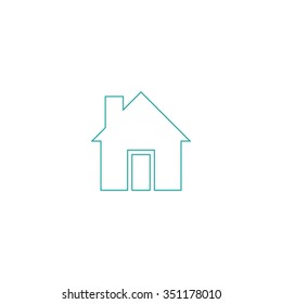 Simple House Icon Vector Blue Colour Stock Vector (Royalty Free) 1573765819