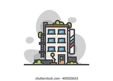 House. Outline vector illustration.