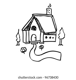 house outline  - vector illustration