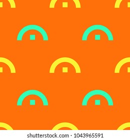 House outside seamless pattern. Strict line geometric pattern for your design.