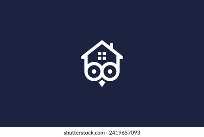 diseño de diseño vectorial de diseño de icono de la casa con el logotipo de búho inspiración