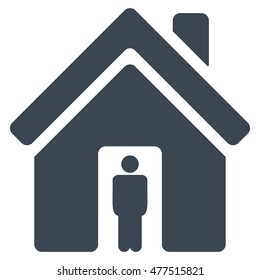 House Owner icon. Vector style is flat iconic symbol, smooth blue color, white background.