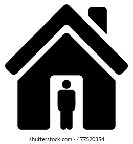 House Owner icon. Vector style is flat iconic symbol, black color, white background.
