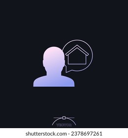 house owner or landlord icon, vector