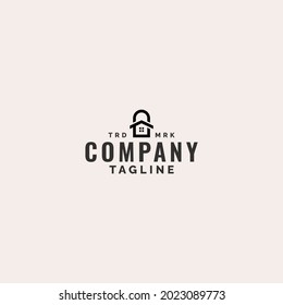house padlock logo design template. initial letter ng with home icon symbol