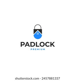 Haus mit Vorhängeschloss Logo Design Vorlage Vektorillustration Idee