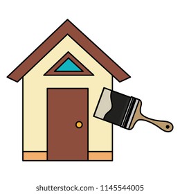 house with paint brush