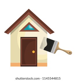 house with paint brush