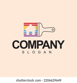 House paint concept logo template