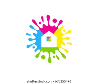 House Paint Icon Logo Design Element