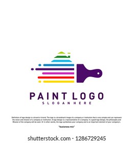 House Paint Logo Design Concept Vector. Colorful Home Logo Vector Template