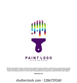 House Paint Logo Design Concept Vector. Colorful Home Logo Vector Template