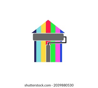 house paint logo design element vector