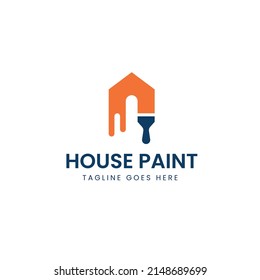 House Paint Logo Design, Modern painting company logo, house paint vector, painting vector logo