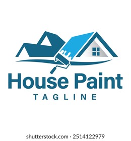 House paint logo design template. House Paint logo suitable for Residential property repair business.