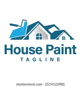 Plantilla de diseño de logo de pintura de casa. Logo de House Paint adecuado para el negocio de reparación de propiedades residenciales.
