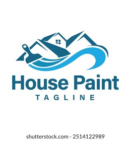 Modelo de design de logotipo de pintura de casa. Logotipo de pintura de casa adequado para o negócio de reparação de imóveis residenciais.