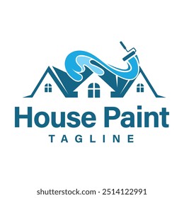 Design-Vorlage für Hausfarbe Logo. Haus Paint Logo geeignet für Wohnimmobilien Reparatur Geschäft.