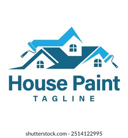 Modelo de design de logotipo de pintura de casa. Logotipo de pintura de casa adequado para o negócio de reparação de imóveis residenciais.