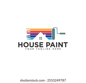 Design de logotipo de pintura de casa, Ilustração de vetor