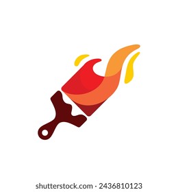 house paint logo with fire concept