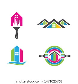 house paint logo icon vector illustration design