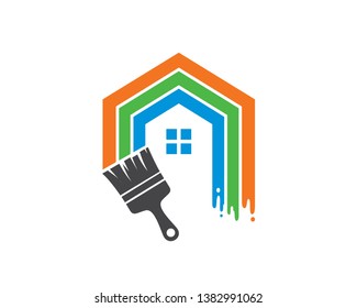 House Paint Logo Template, Icon, Symbol