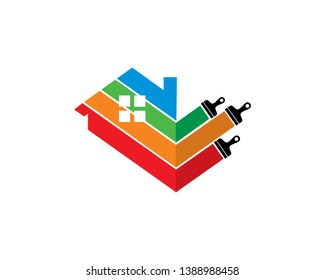 House Paint Logo Template, Icon, Symbol