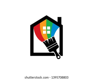 House Paint Logo Template, Icon, Symbol