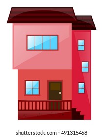 House painted in pink illustration