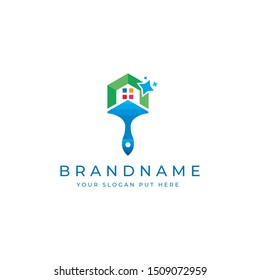 House painter and cleaning logo/identity design template vector