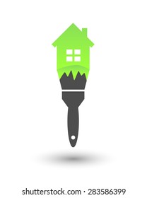 House painter concept with paint brush