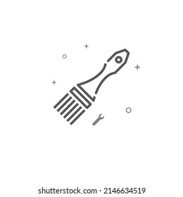 House painting, brush simple vector line icon. Repair and decoration, finishing facilities symbol, pictogram, sign isolated on white background. Editable stroke. Adjust line weight.