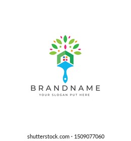 House painting and cleaning logo design template 