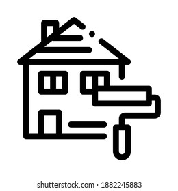 house painting icon vector. house painting sign. isolated contour symbol illustration